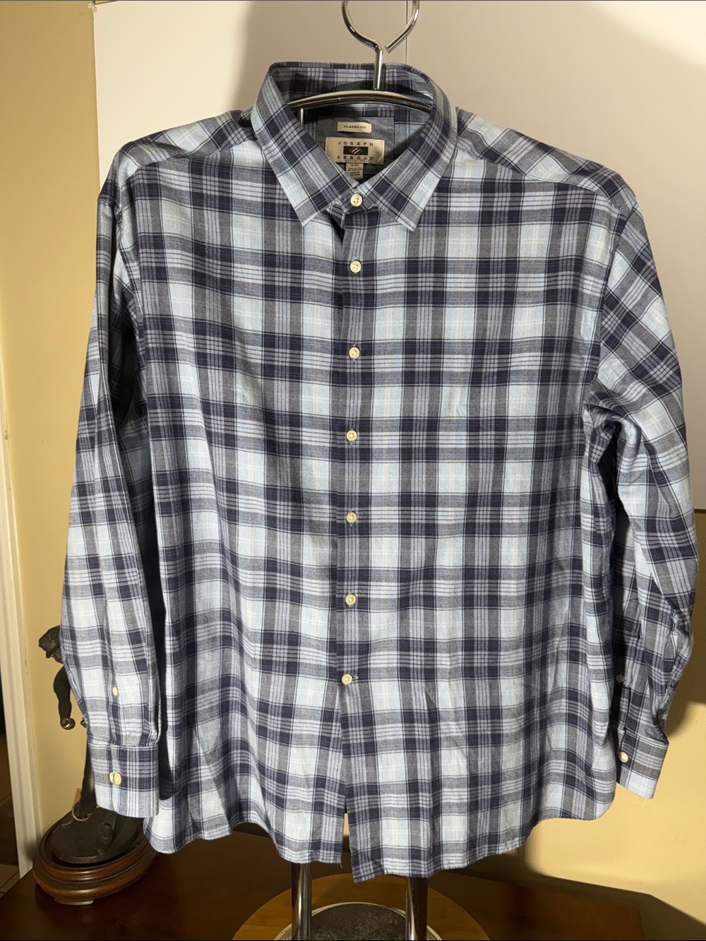 Joseph Abboud Blue Plaid Button-Down Shirt